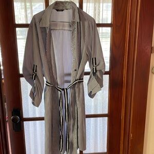 Mlle Gabrielle size 2X button up blue stripe dress